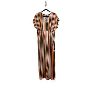 Madewell Womens Striped Jumpsuit Short Sleeve Multicolor Size 12